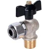 STOUT Кран шаровой с накидной гайкой угловой, НР/накидная гайка, ручка бабочка SVB-0010-000015