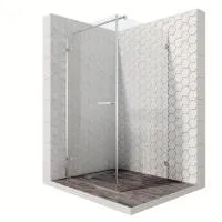 Квадратное душевое ограждение с распашной наружу дверью 