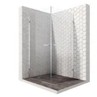 Квадратное душевое ограждение с распашными наружу дверями 