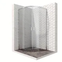 Квадратное душевое ограждение с раздвижными дверями 